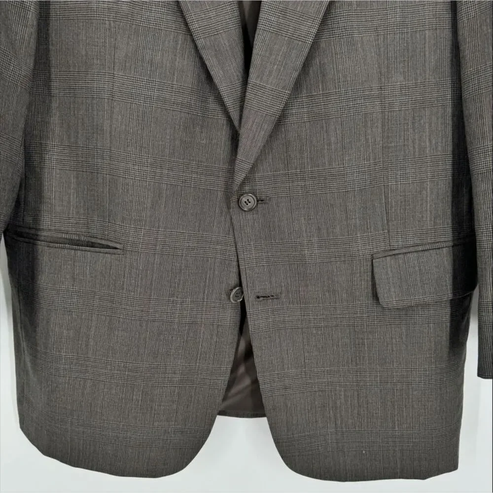 PIERRE BALMAIN Gray Brown 2 Button Blazer Size 42R